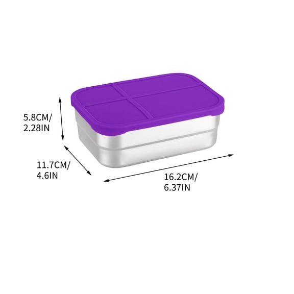 YIKA Tupperware Container 720ml Rectangular Food-grade Snack Box Kitchen Storage Purple