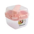 thumbnail image 1 of YIKA Tupperware Container Double Layered Fruit Salad Box Portable Bento Box Sealed Fresh-keeping Box Kitchen Storage Pink, 1 of 8