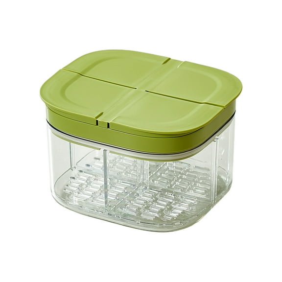 YIKA Tupperware Container Food Grade Draining Insert Sealed Fresh Keeping Box Can Be Used In Dishwashers And Microwave Ovens Kitchen Storage Green