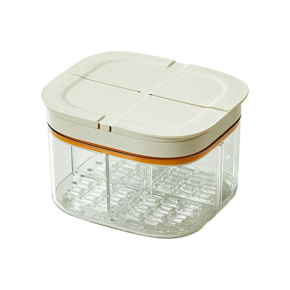 YIKA Tupperware Container Food Grade Draining Insert Sealed Fresh Keeping Box Can Be Used In Dishwashers And Microwave Ovens Kitchen Storage White