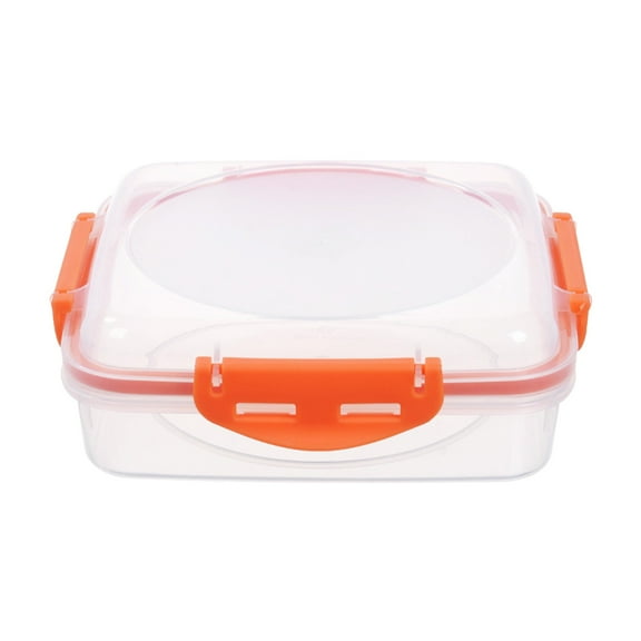 YIKA Tupperware Container Food Grade Sandwich Imported Fresh Box Bread Sushi Rice Breakfast Lunch Box Sealed Box Microwaveable Kitchen Storage Orange