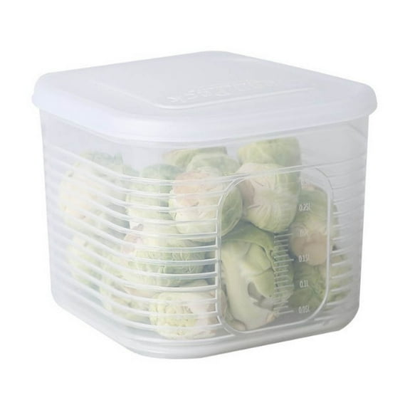 YIKA Tupperware Container Fresh Box Refrigerator Storage Compartment Sealed Box Refrigerator Fruit And Vegetable Storage Box Kitchen With Lid Refrigerator Fresh Box Kitchen Storage white