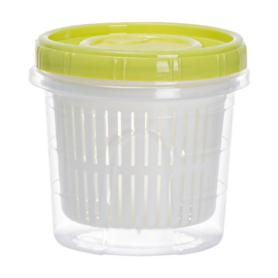 YIKA Tupperware Container Fruit And Vegetable Fresh-keeping Box Kitchen Refrigerator Plastic Food Sealing Box Drains Chopped Green Onions Ginger Garlic Paste Storage Box Kitchen Storage Green