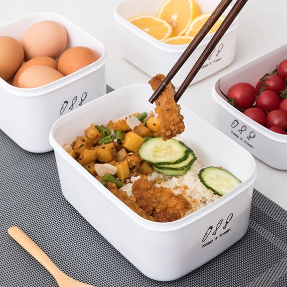 YIKA Tupperware Container Household Refrigerator Plastic Sealed Heated Lunch Box Kitchen Storage B
