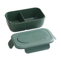 YIKA Tupperware Container Microwaveable Silicone Lunch Box Lunch Bento Box Reduced Fats Lunch Box Crispers Compartment Lunch Boxes Kitchen Storage Green
