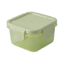YIKA Tupperware Container Mini Fresh Box With Lid Food Dispenser Box Thickened Thermal Box Transparent Storage Box Square Complementary Food Container Kitchen Storage Green