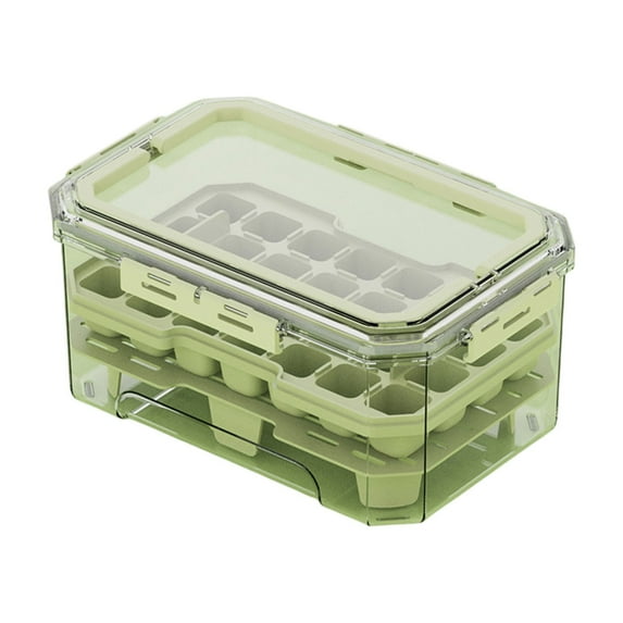 YIKA Tupperware Container Multi Functional Ice Tray Fresh-keeping Box Portable Refrigerator Fresh-keeping Box Storage Box Kitchen Sealed Box Food Grade Transparent Lunch Box Kitchen Storage Green