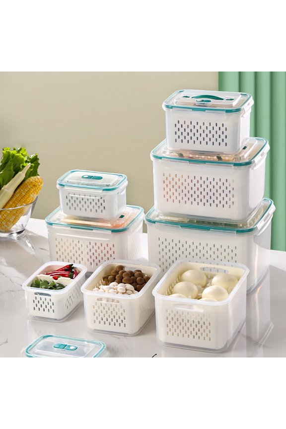 Tupperware Container Refrigerator Fresh Keeping Box Household Food Storage Box Kitchen Multi Layer Portable Run Away Box Food Grade Plastic Fresh Keeping Box Kitchen Storage A