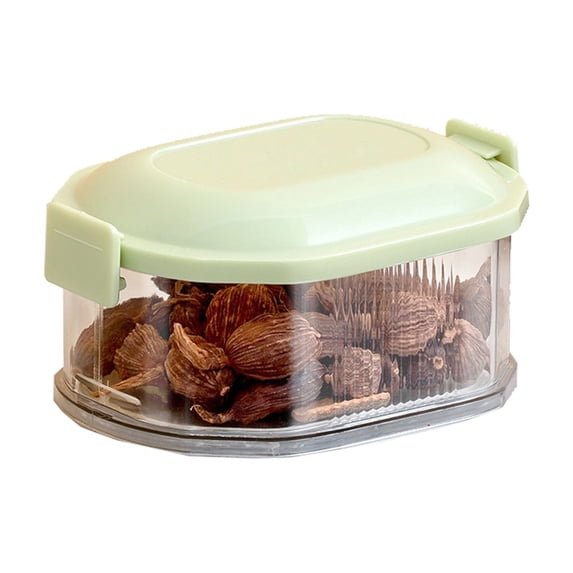 YIKA Tupperware Container Seasoning Containers Kitchen Spice Storage Box Scallion Ginger Garlic Fresh-keeping Box Can Be Stacked With Food Sealing Box Kitchen Storage A