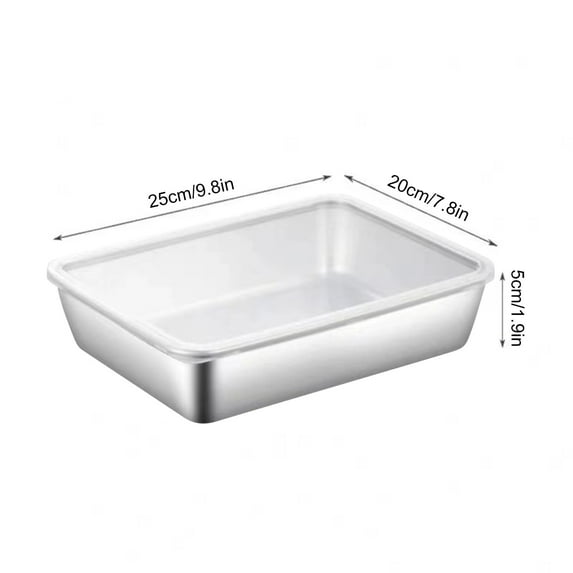 YIKA Tupperware Container Stainless Steel Fresh-keeping Box Sealed With Lid Lunch Box Household Refrigerator Refrigerated Food Storage Box Kitchen Storage A