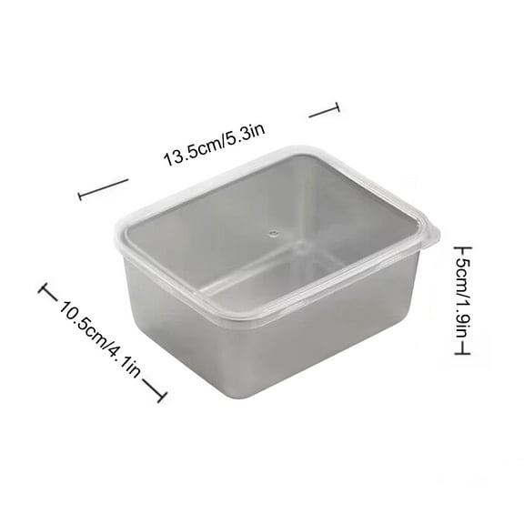 YIKA Tupperware Container Stainless Steel Fresh-keeping Box Sealed With Lid Lunch Box Household Refrigerator Refrigerated Food Storage Box Kitchen Storage B