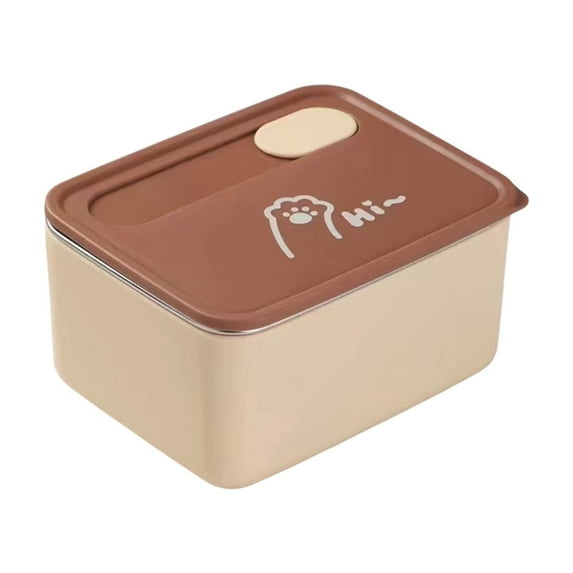 YIKA Tupperware Container Stainless Steel Preservation Box 304 Food Grade Lunch Box Lunch Box Lunch Box Microwave Heating Sealed Leak Proof Storage Box Kitchen Storage D