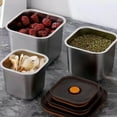 thumbnail image 1 of YIKA Tupperware Container Thickened Sealed Stainless Steel Fresh-keeping Box For Household Food Grade Refrigerator Storage With Lid Sealed Box Kitchen Storage S, 1 of 8