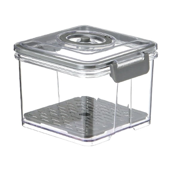 YIKA Tupperware Container Vacuum Sealed Food Storage Container For Home Kitchen Transparent Water Draining Airtight Jar With Timer Lock For Freshness And Freezing Kitchen Storage B
