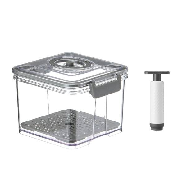 YIKA Tupperware Container Vacuum Sealed Food Storage Container For Home Kitchen Transparent Water Draining Airtight Jar With Timer Lock For Freshness And Freezing Kitchen Storage A