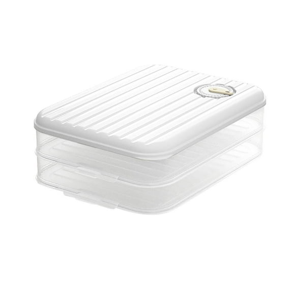YIKA Tupperware Food Storage Containers Dumpling Organizer Transparent Food Storage Box For Kitchen And Fridge Kitchen Storage White