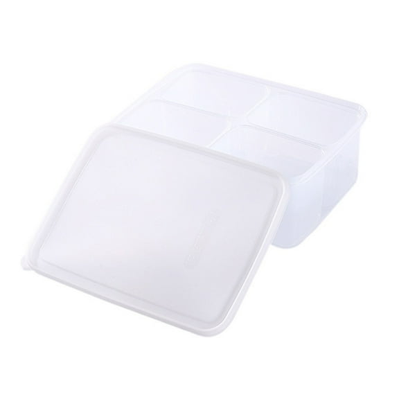 YIKA Tupperware Household Compartment Preservation Box Kitchen Refrigerator Fruit And Vegetable Ditch Scallion Ginger Garlic Meat Preservation Storage Box Kitchen Storage Clear