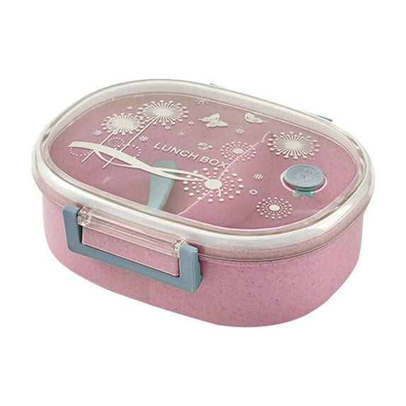 YIKA Tupperware Wheats Straw Layer Lunch Box Mobile Phone Holders Lunch Box Student Office Worker Lunch Box Microwaveable Lunch Box Kitchen Storage Pink