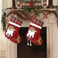 thumbnail image 1 of YIKA Two In A Set Christmas Decoration Supplies Medium Socks Santa Snowman Deer Socks Christmas Tree Pendant Gift Candy Bag personalized christmas stockings Red B, 1 of 6