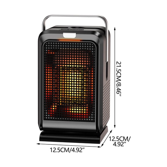 YIKA US Standard Compact Home Desktop Remote-Controlleds Timer Heater