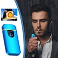 thumbnail image 1 of YIKA USB Charging Rechargeable Flameless Lighter Screen Induction Blue, 1 of 5