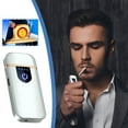 thumbnail image 1 of YIKA USB Charging Rechargeable Flameless Lighter Screen Induction Silver, 1 of 5