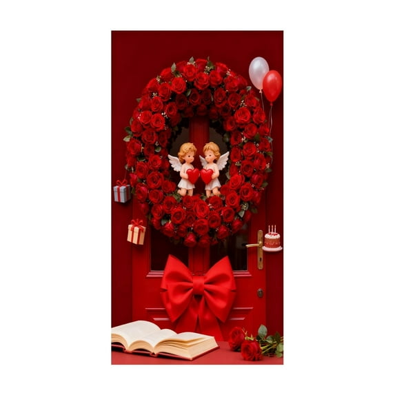 YIKA Valentine's Day Decor Party Supplies 35 X 72 In Valentines Day Door Cover Valentines Day Door Curtain Valentines Day Door And Wall Decoration Festival Party Decoration Valentines Day Gifts