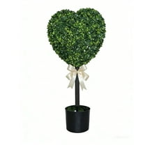 YIKA Valentine's Day Decor Party Supplies Heart Shaped Topiary Trees Faux Boxwood Decoration Ball Tree With Planter Pots For Indoor Outdoor Home Porch Decor Valentines Day Gifts