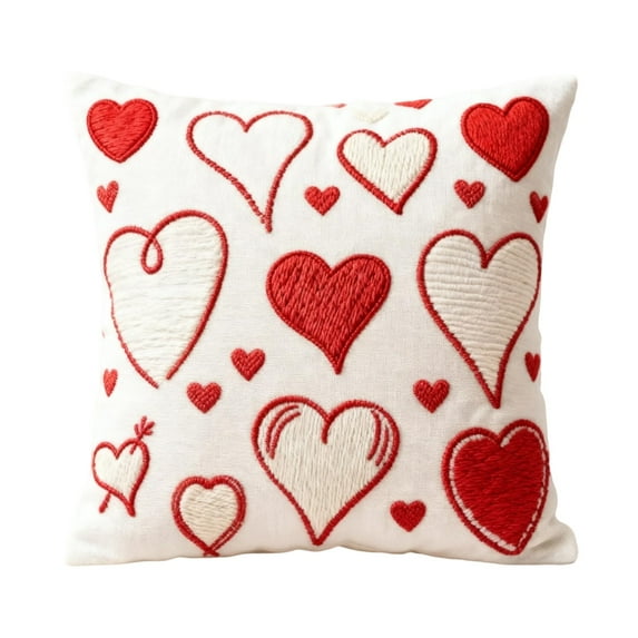 YIKA Valentines Day Heart Decorative Throw Pillow Cover Romantic Gift For Couples Sofa Couch Cushion Cover Festival Home Decor Bedroom Living Room Valentines Day Decor&Gifts