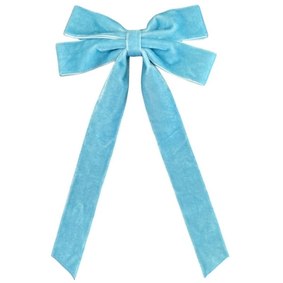 YIKA Velvet Bows For Christmas Tree Decorations Wreath Garland Velvet Bows With Twists Ties Blue