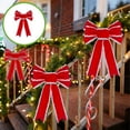 thumbnail image 1 of YIKA Velvet Ribbon Christmas Red Swallowtail Bow Decoration Wires Trims Flocking Bow Christmas Decorations C, 1 of 6