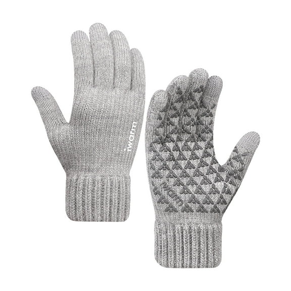 YIKA Winter Knit Gloves Warm Full Finger Gloves for Men and Women with Upgraded Touch Screen Anti slip Fleece Lined Winter Gloves