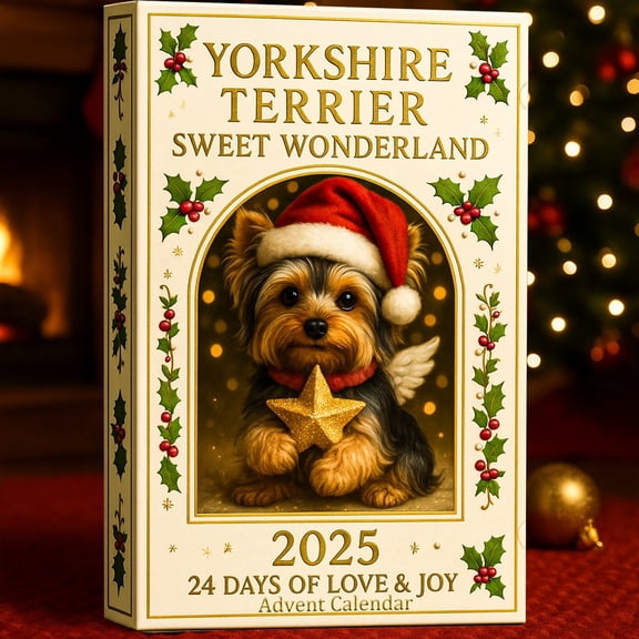 YIKA Yorkshire Terrier Sweet 2025 Advent Calendar - A Cute Daily Surprise for Pet Lovers During the Holiday Countdown, featuring Yorkshire Terrier-themed Gifts