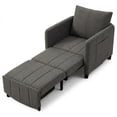 thumbnail image 1 of YIKEMA 4-in-1 Convertible Sleeper Chair Bed, 84 Inch Extra Long Pull Out Sofa for Tall Guests, Adjustable Backrest Lounge with Side Storage & Metal Frame, 500 lbs Capacity, Dark Gray, 1 of 8