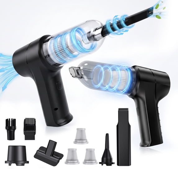 YIKEXINCHEN Handheld Car Vacuum Cleaner Cordless,4-in-1 Portable Mini Household Compact Vacuum Cleaner with 6 Attachments for Car