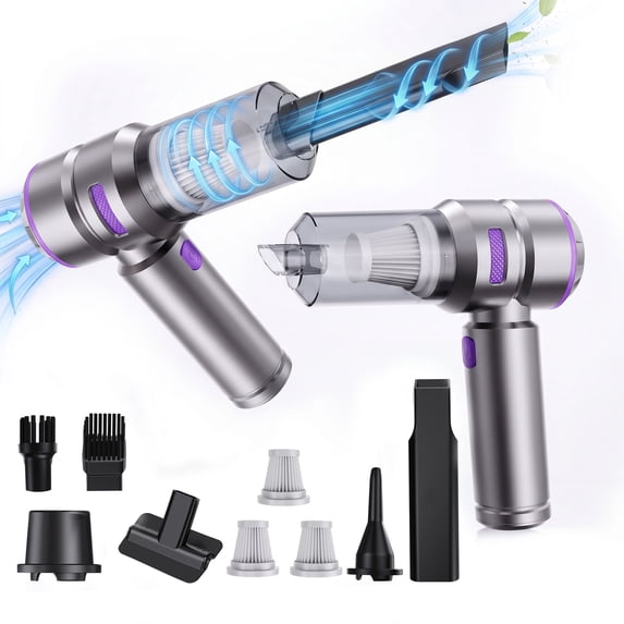 YIKEXINCHEN Handheld Car Vacuum Cleaner Cordless,4-in-1 Portable Mini Household Compact Vacuum Cleaner with 7 Attachments for Car