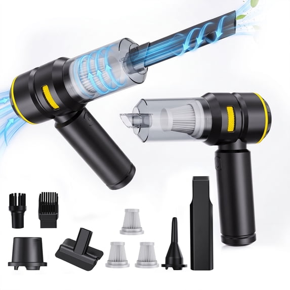 YIKEXINCHEN Handheld Car Vacuum Cleaner Cordless,4-in-1 Portable Mini Household Compact Vacuum Cleaner with 7 Attachments for Car