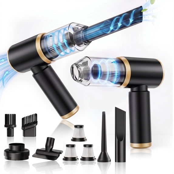 YIKEXINCHEN Handheld Vacuum Cleaner Cordless Car Vacuum 9000Pa 4-in-1 Portable Mini Household Compact Vacuum w/ 7 Attachments