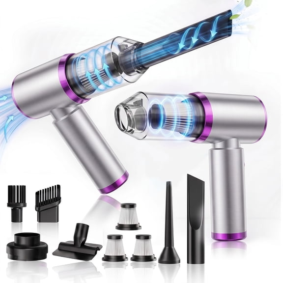 YIKEXINCHEN Handheld Vacuum Cleaner Cordless Car Vacuum 9000Pa 4-in-1 Portable Mini Household Compact Vacuum w/ 7 Attachments