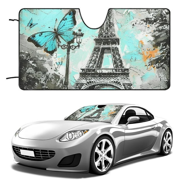 YIKUMA Butterflies Best UV Ray Visor Protector Windshield Sun Shade