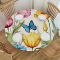 thumbnail image 1 of YIKUMA Butterfly (1) Round Table Cover Outdoor Fitted - 100% Polyester Fiber - Water-Repellent, Wrinkle-Resistant, Washable - Various Sizes White, 1 of 7
