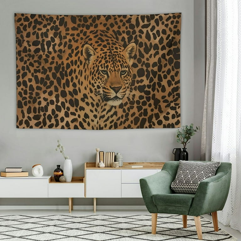 YIKUMA Leopard Print Tapestry Cheetah Decor Wall Hanging Geometric Wall Tapestry African Safari Animal Tapestries Modern Abstract Pattern Wall Blanket for Kid Boy Men Artwork Medium 60x40in Walmart ...