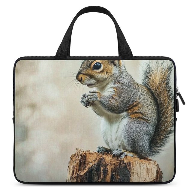 YIKUMA Squirrel Tree Stump Laptop Handle Bag Diving Fabric Computer