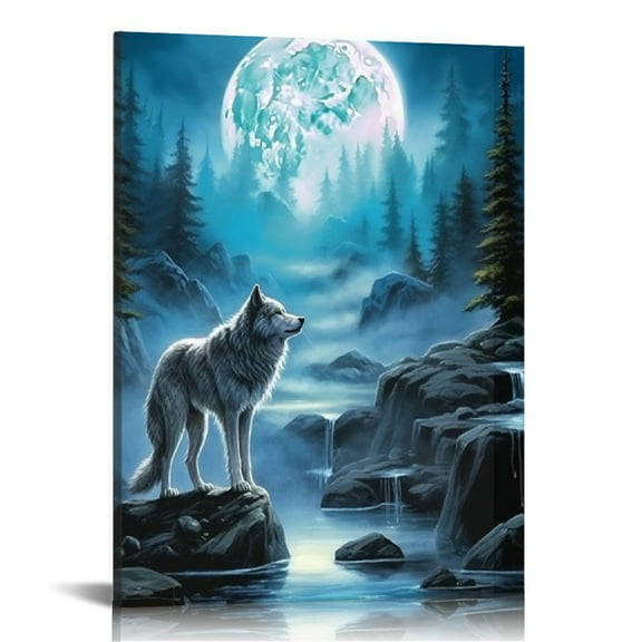 YIKUMA  Wolf Poster - Wolf Wall Art - Wolf Pictures - Wolf Paintings - Wolf Canvas - Wolf Wall Decor - Wolf Prints - Cool Wolf Posters - Wolf Room Decor - Animal Posters  16x20 in