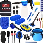YILAIRIOU  37Pcs Car Wash Detailing Kit Foam Gun Sprayer Long Handle Foldable Car Wash Brush Bucket Towels Tire Brush Wash Mitt Sponge Duster Brush Car Wash Kit