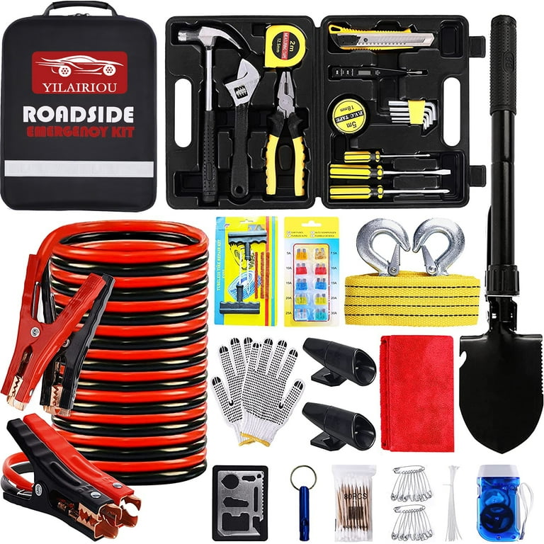 Vetoos Roadside Emergency Car Kit with Jumper Cables, Auto Vehicle Safety  Road Side Assistance Kits, Winter