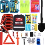 YILAIRIOU Roadside Emergency Car Kit-Safety Car Kit Car Emergency Kit with Jumper Cables Roadside Assistance Kit, Tow Rope, Safety Hammer, Reflective Warning Triangle,Car Tool Kit