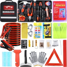 ATcuji Auto Emergency Kit Set Car Tool Bag Vehicle Safety Kit Portable  Roadside Assistance Automotive Tool Bag Multi-Purpose Emergency Pack Car  Road