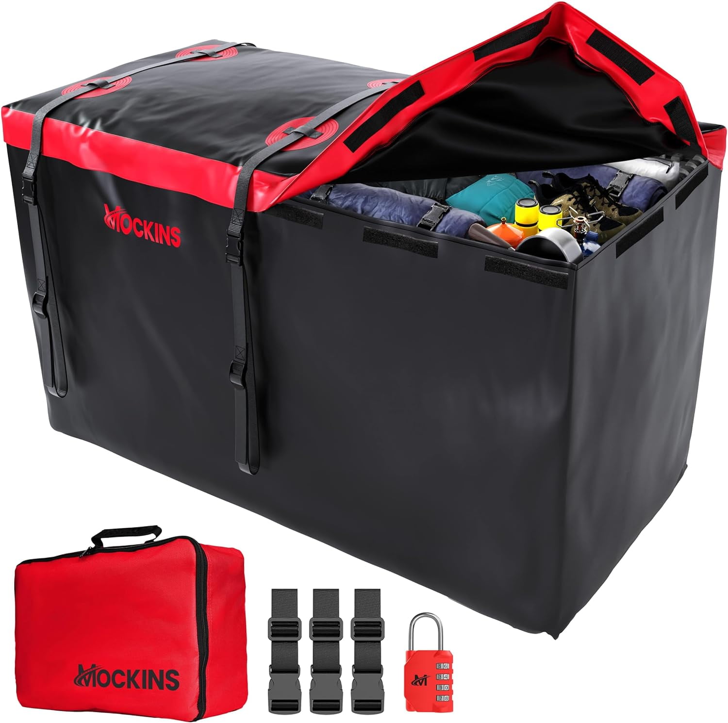 YILAN 40 Cu Ft Trailer Hitch Cargo Carrier Bag 70"x33"x30" Heavy Duty