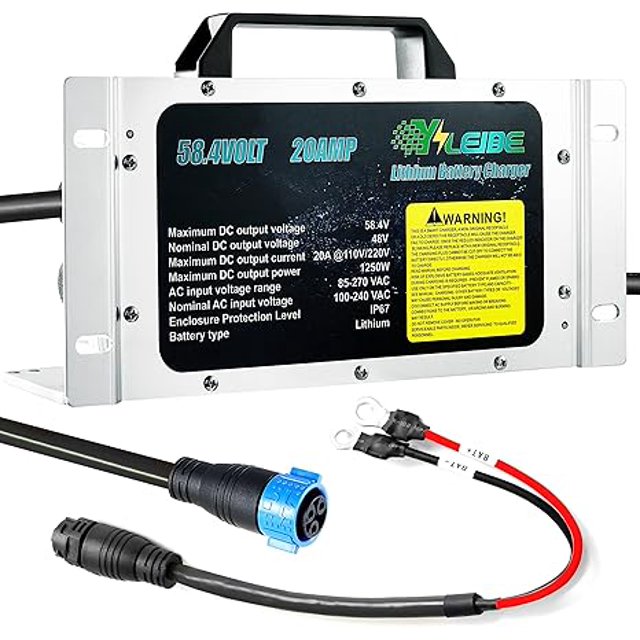 YILEID 58.4V20A Golf Cart Lithium Battery Charger OnBoard with OT (M8